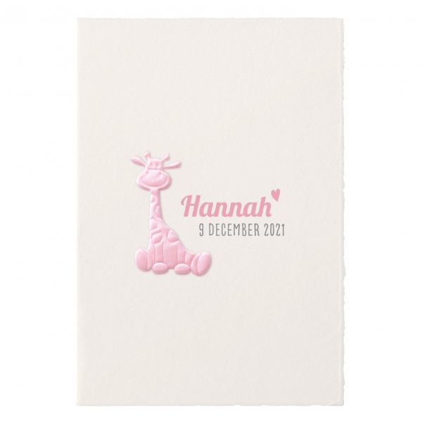 Roze girafje op Oud-Hollands papier