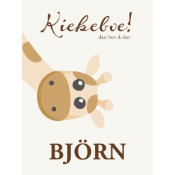 Geboorteproduct Posters - Poster 1 - Kiekeboe giraf