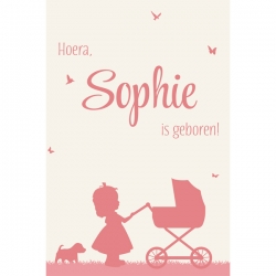 Geboorteproduct Posters - Poster 2 silhouette grote zus en baby zusje