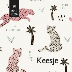 Geboorteproduct Posters - Poster 3 luipaard meisje Keesje